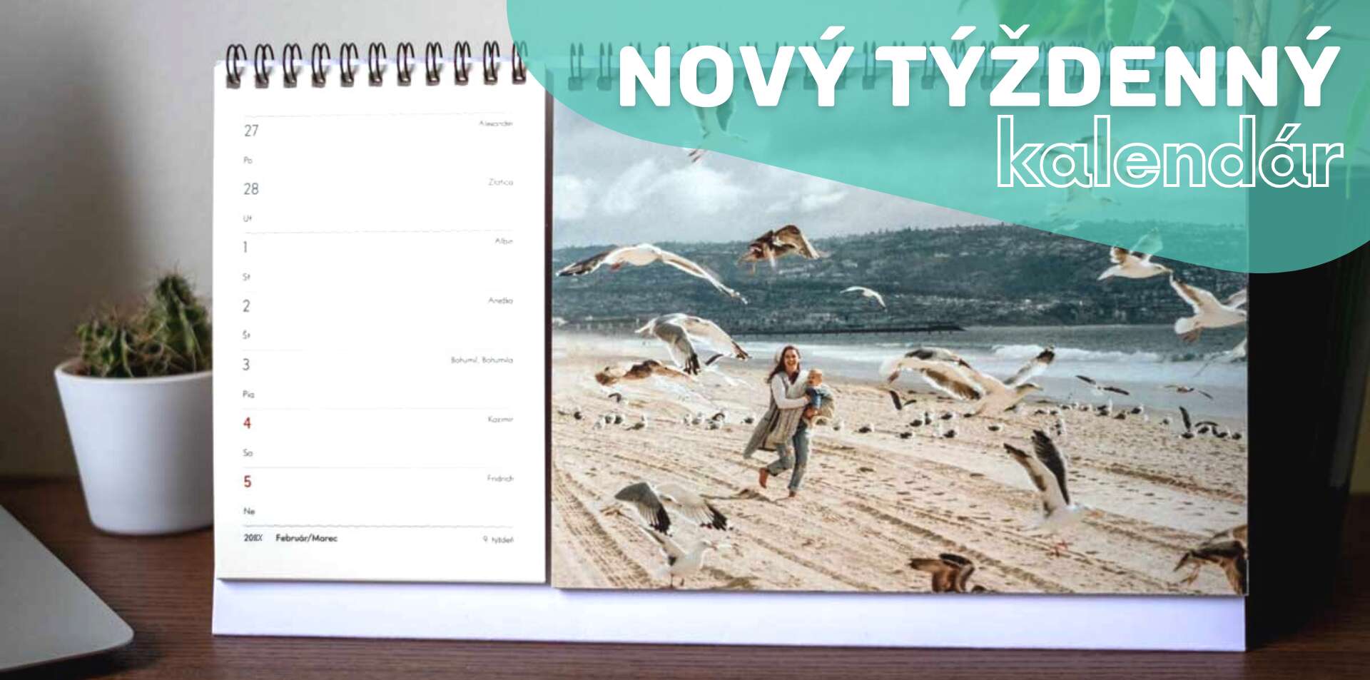 Stolové a nástenné fotokalendáre 2024 s vlastnými fotkami od Typocon, online editor pre smartfóny bez nutnosti registrácie