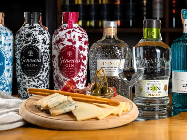 Profesionálna degustácia šiestich kvalitných ginov, mediteránsky tanier