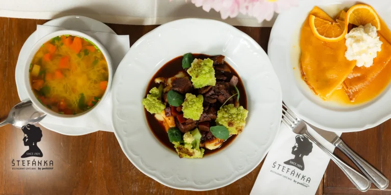 Degustačné 3-chodové menu v Štefánke: hovädzie líčka, suzette palacinky a vývar z kohúta